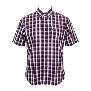 7 Diamonds Kids XXL Purple Black Plaid Short Sleeve Button Down Shirt